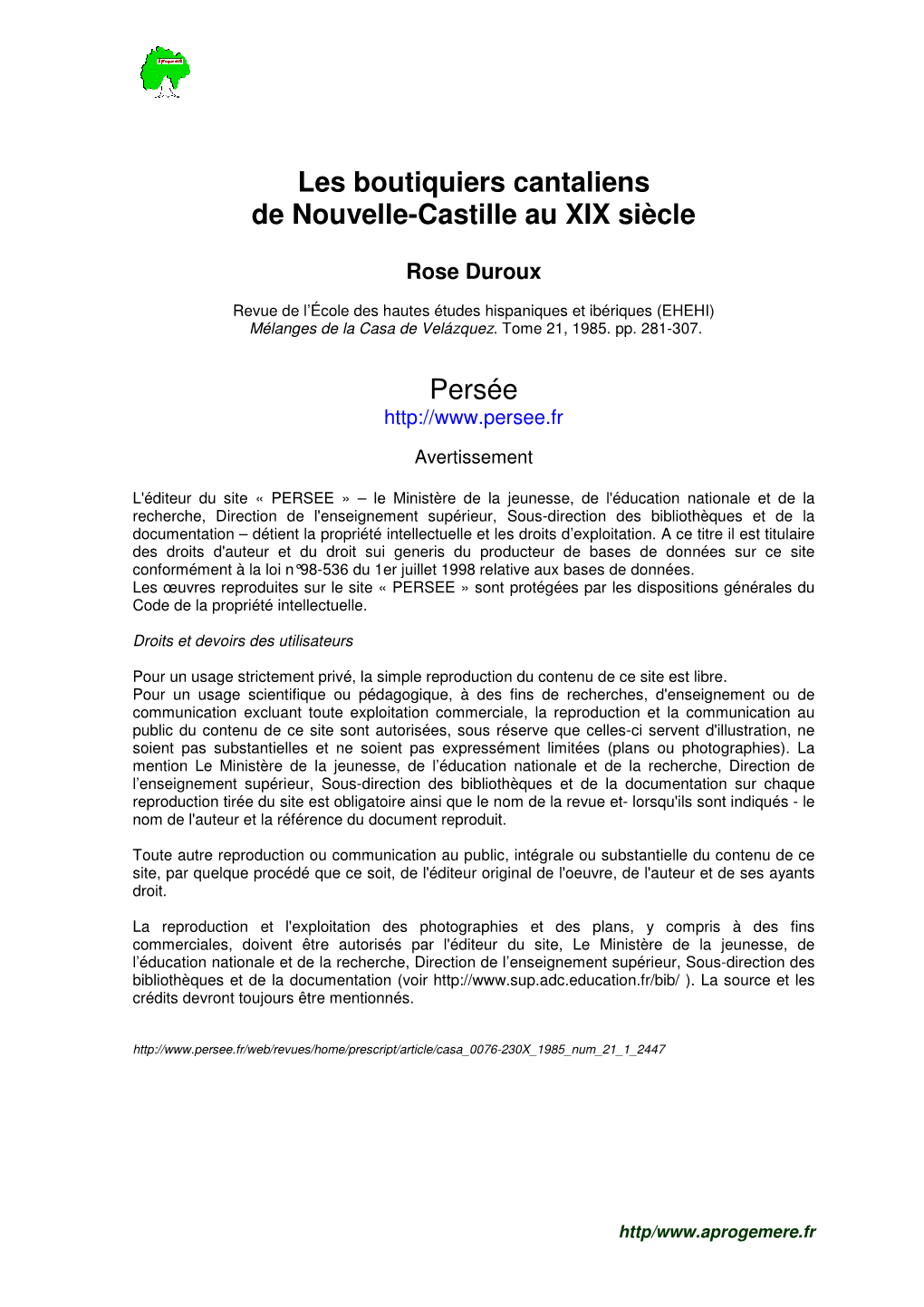 Les Boutiquiers Cantaliens De Nouvelle-Castille Au Xixe Siècle