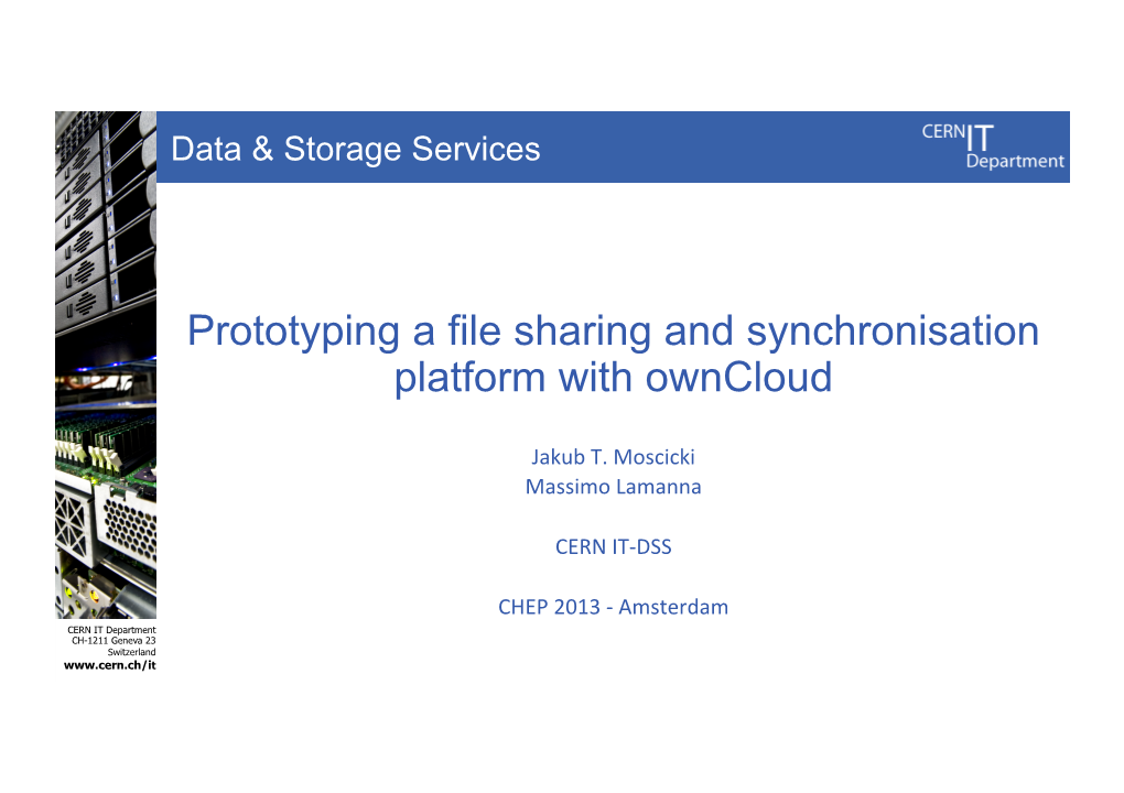 Prototyping a File Sharing and Synchronisation Platform with Owncloud