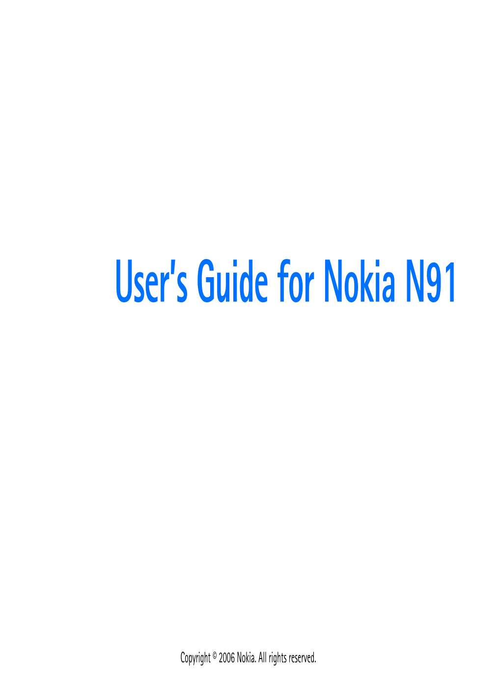 User's Guide for Nokia