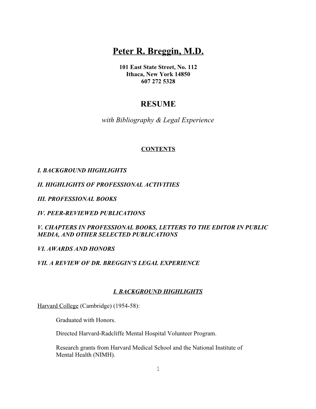 Peter R. Breggin, M.D