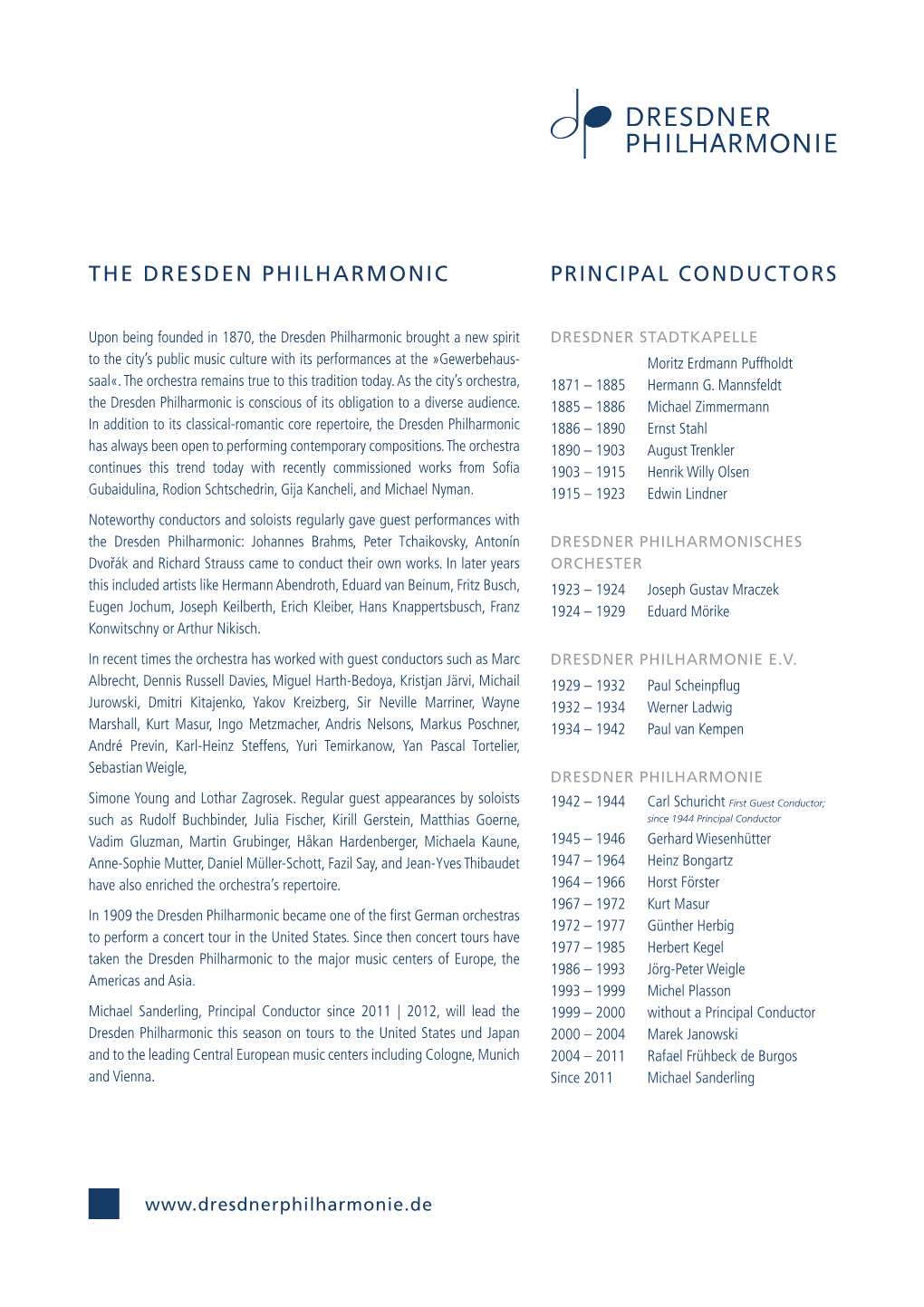 Conductors the Dresden Philharmonic