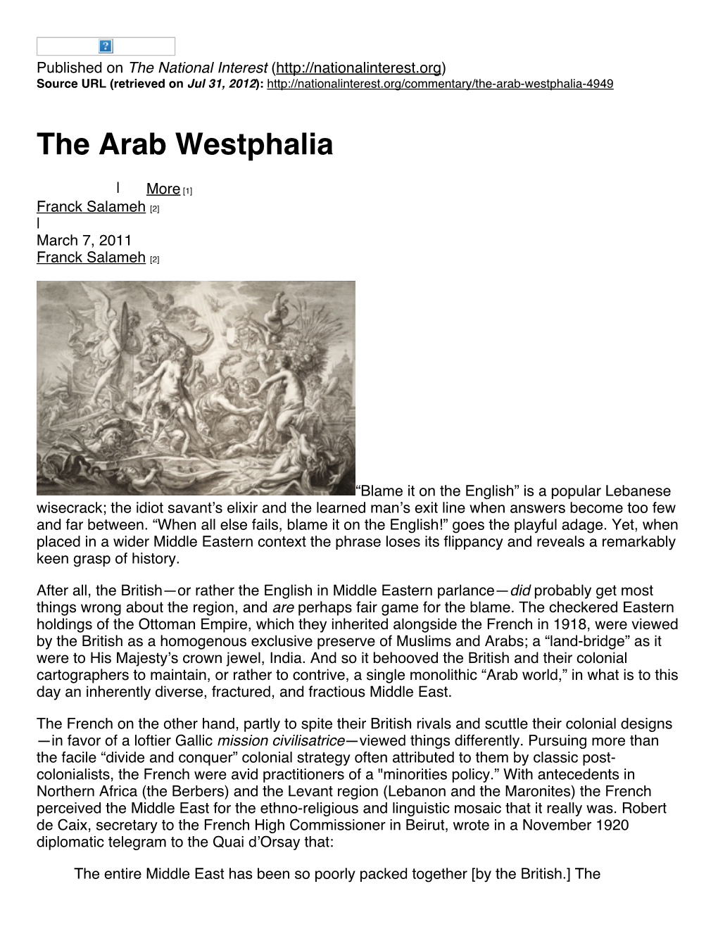 The Arab Westphalia