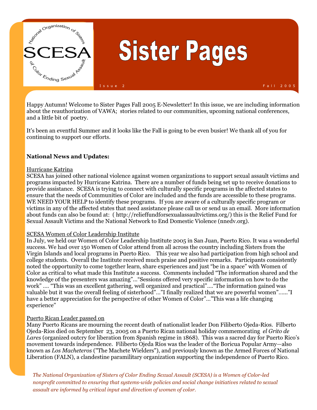 SCESA Newsletter