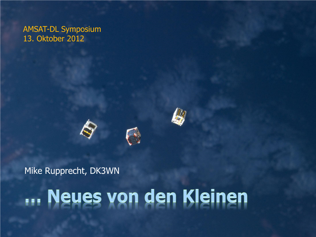 Telemetrie Der CUBESATS, NANOSATS, PICOSATS Etc