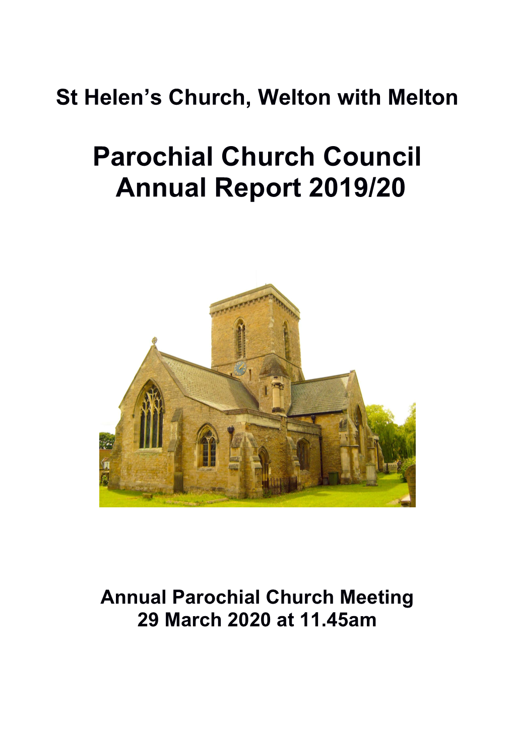 Parochial Church Council Annual Report 2019/20