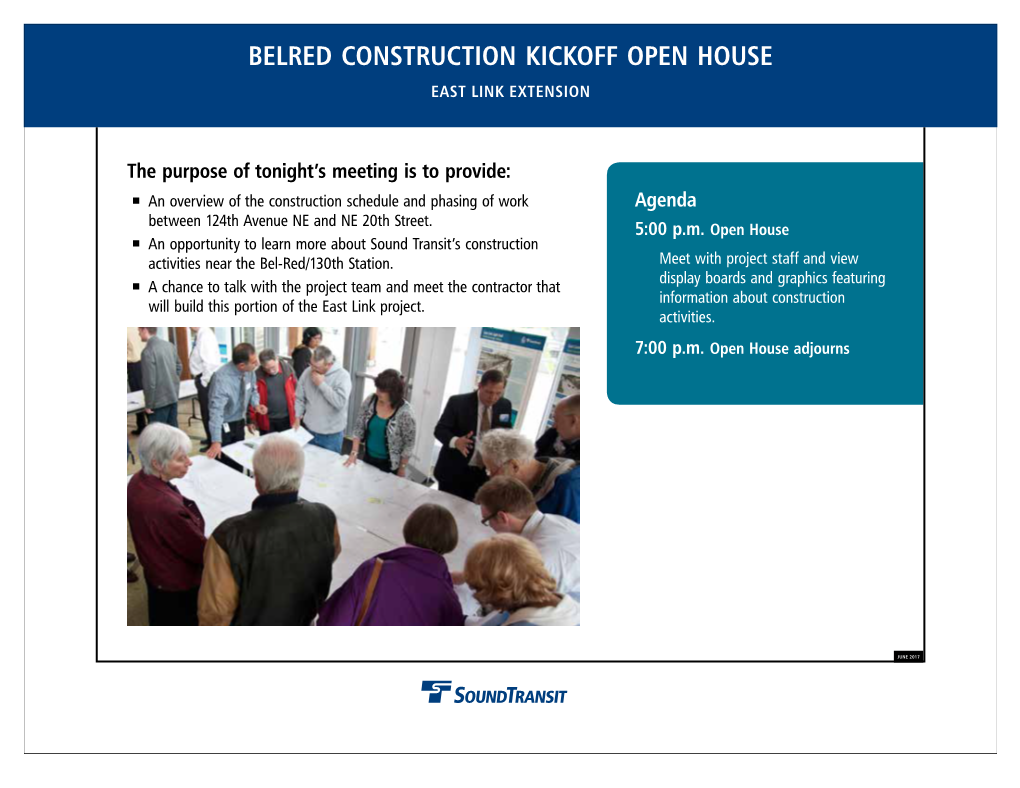 Belred Construction Kickoff Open House East Link Extension