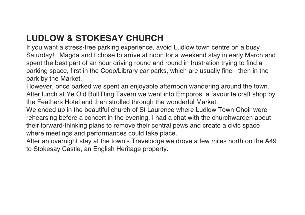 Ludlow & Stokesay Church