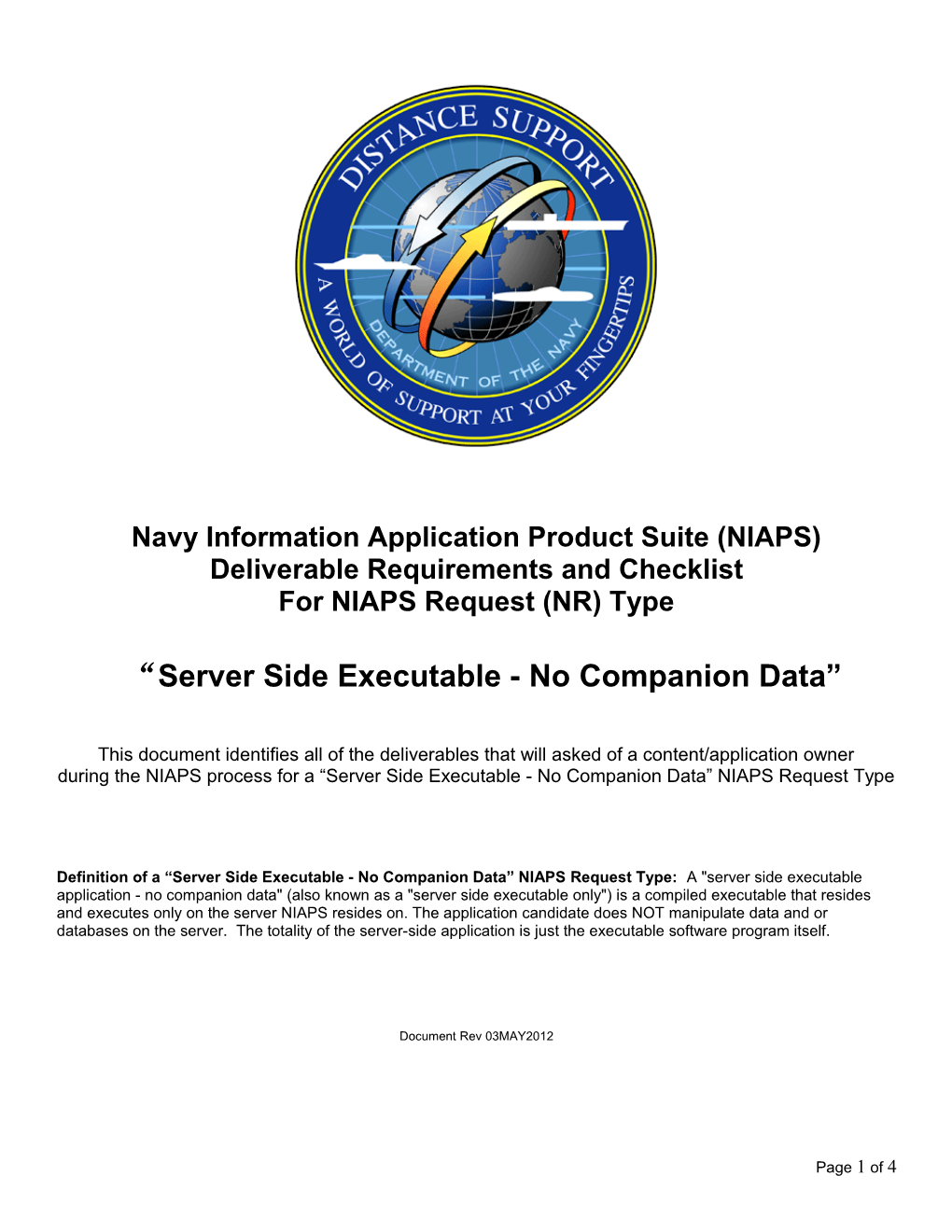 NIAPS Deliverables Package