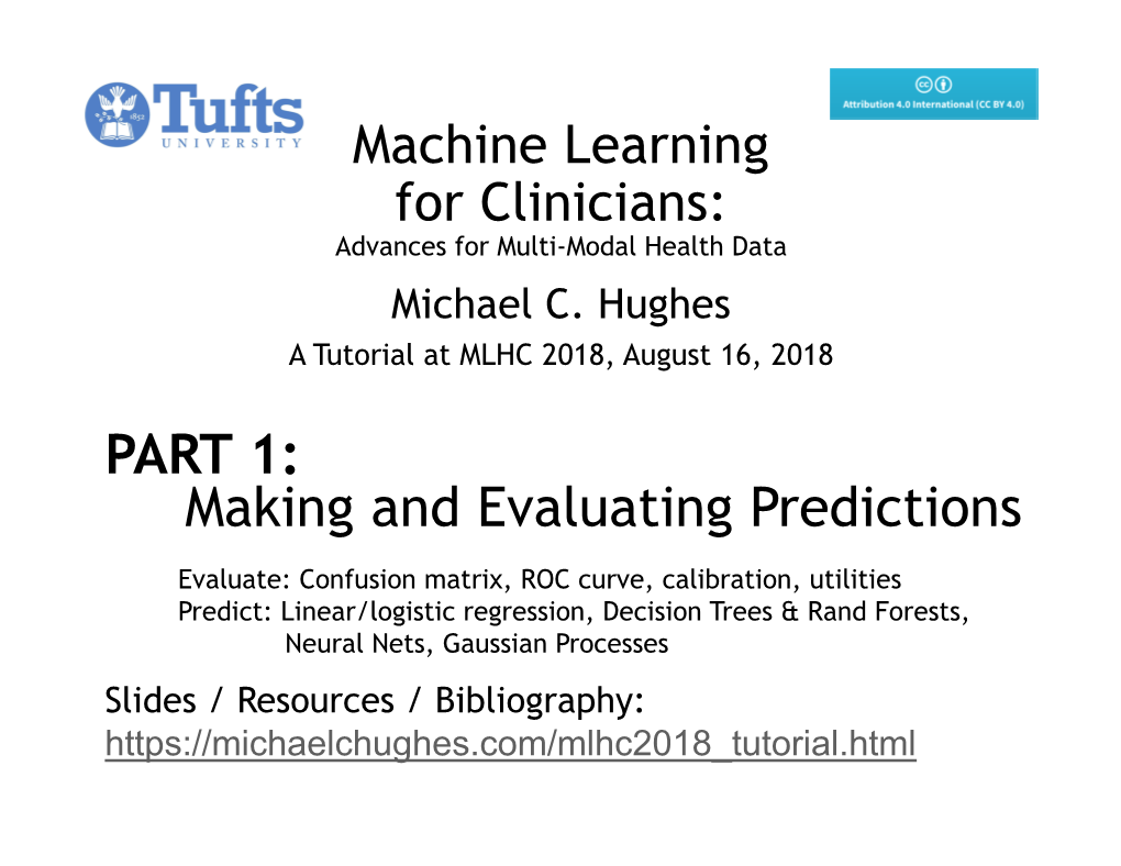 PART 1: Making and Evaluating Predictions