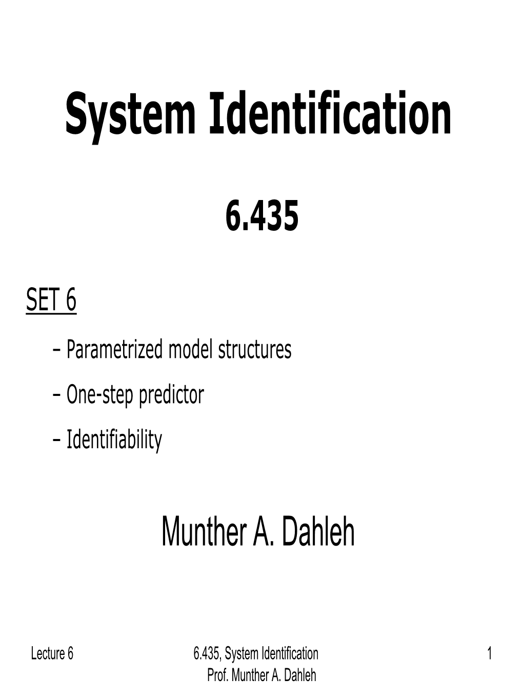 System Identification