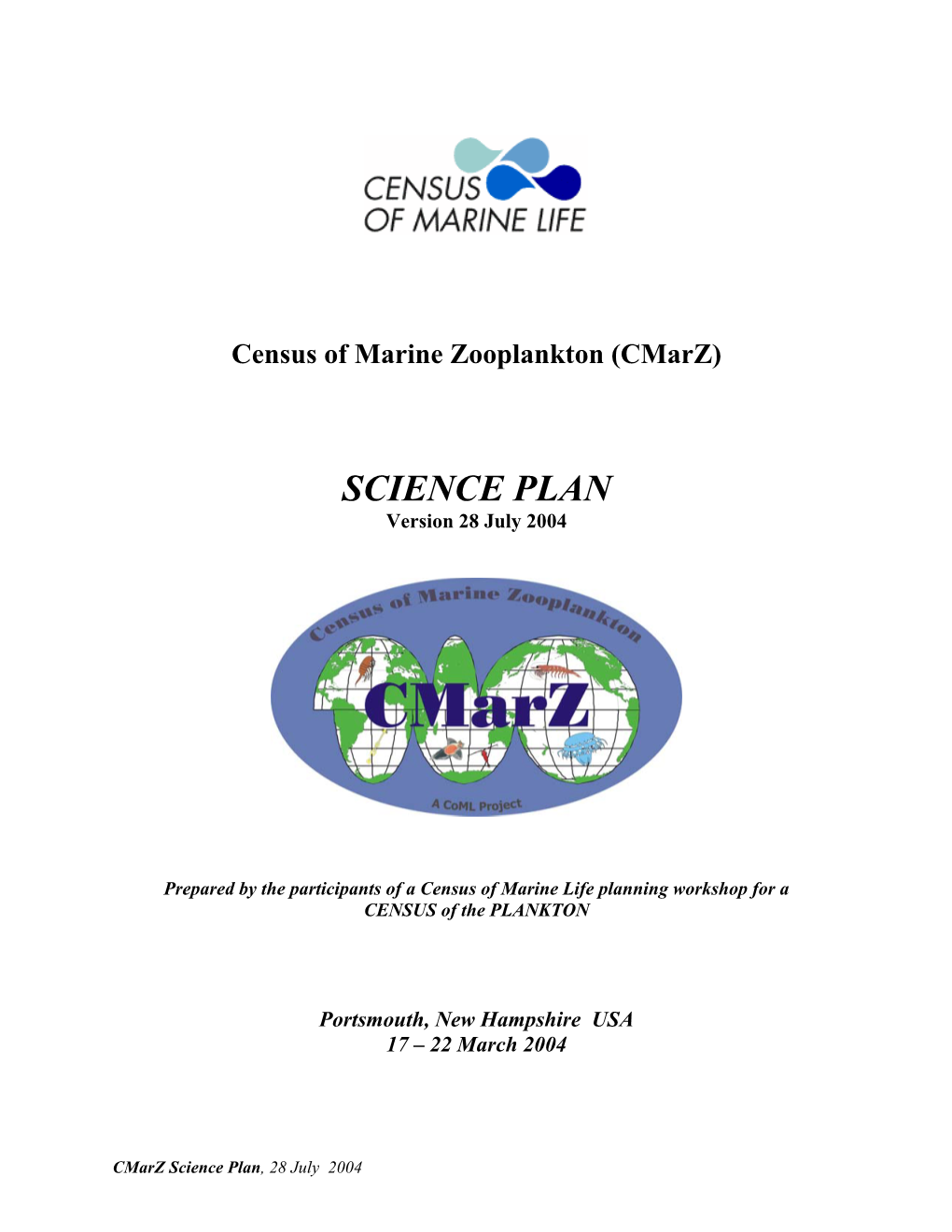 (Cmarz) Science Plan
