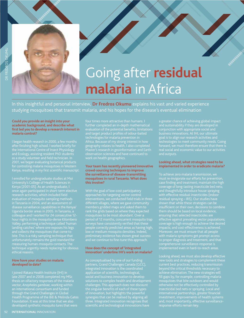 Innovations for Tackling Residual Malaria Transmission in Africa