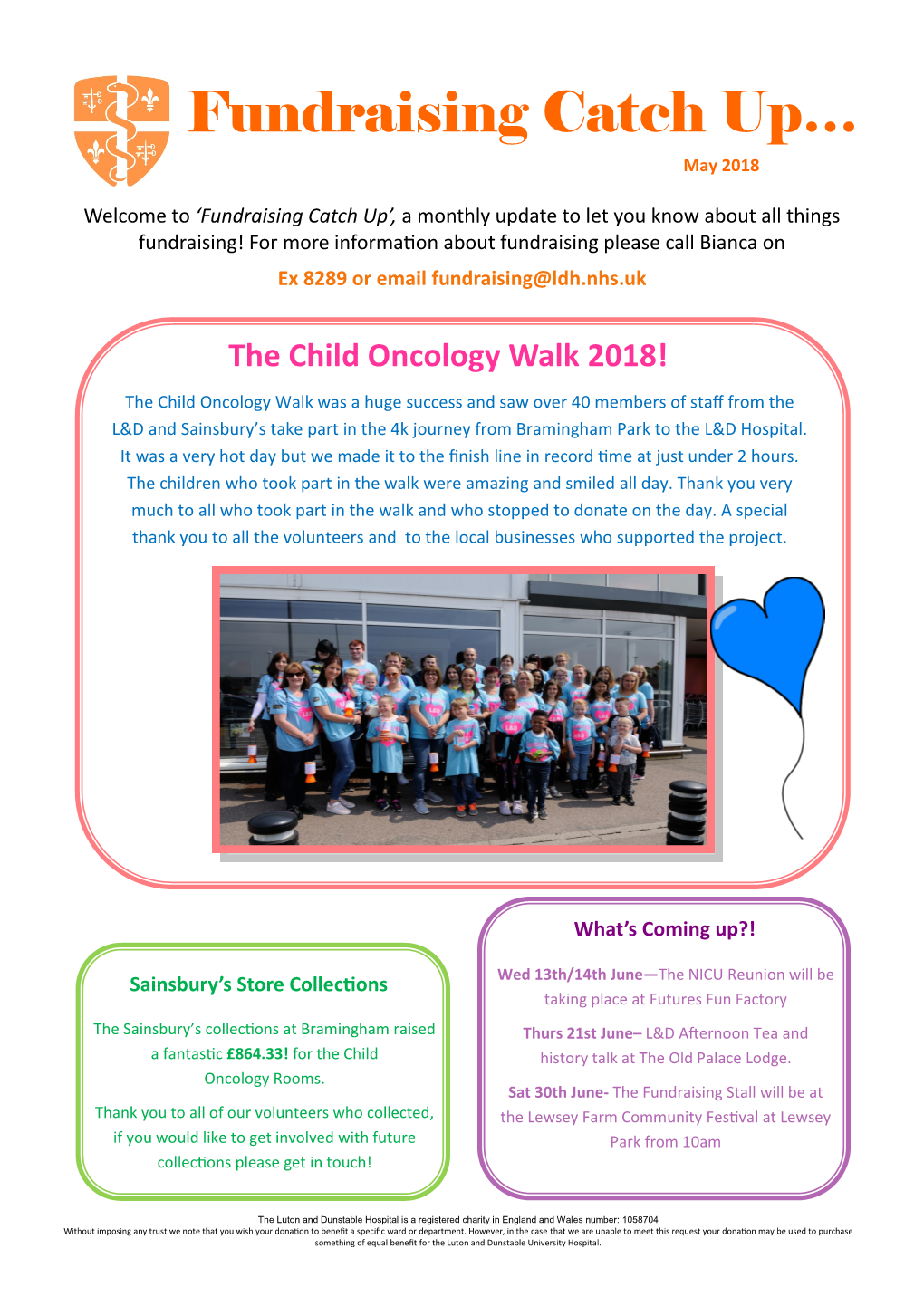 Fundraising Catch Up… May 2018