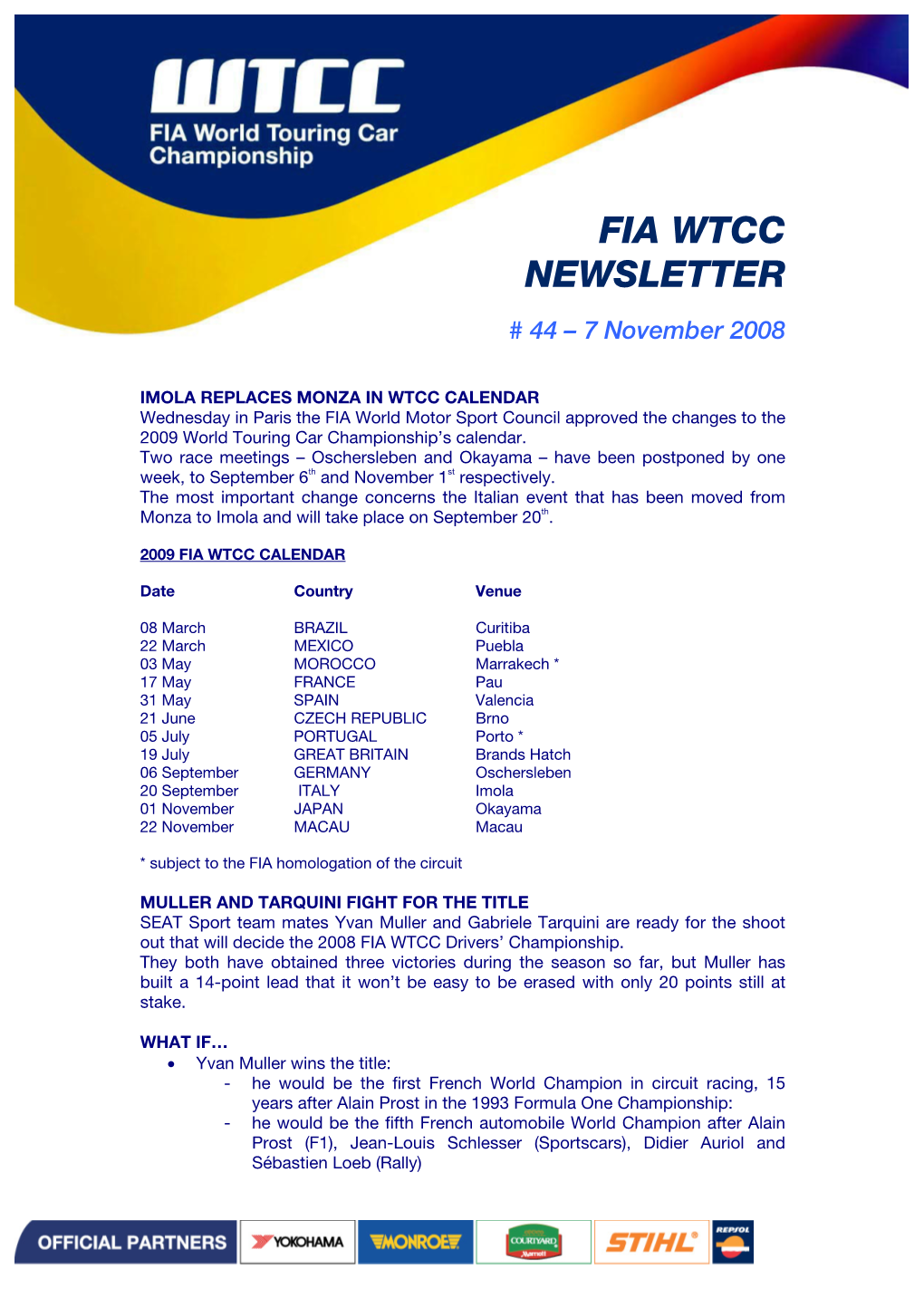 Fia Wtcc Newsletter