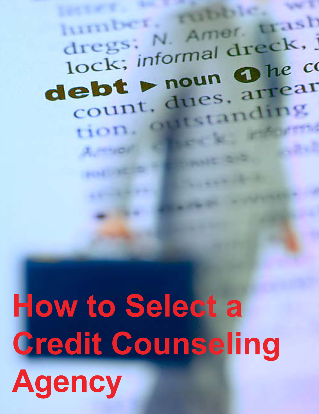 How to Select a Credit Counseling Agency “The Credit Counseling Industry’S Largest Trade Association”