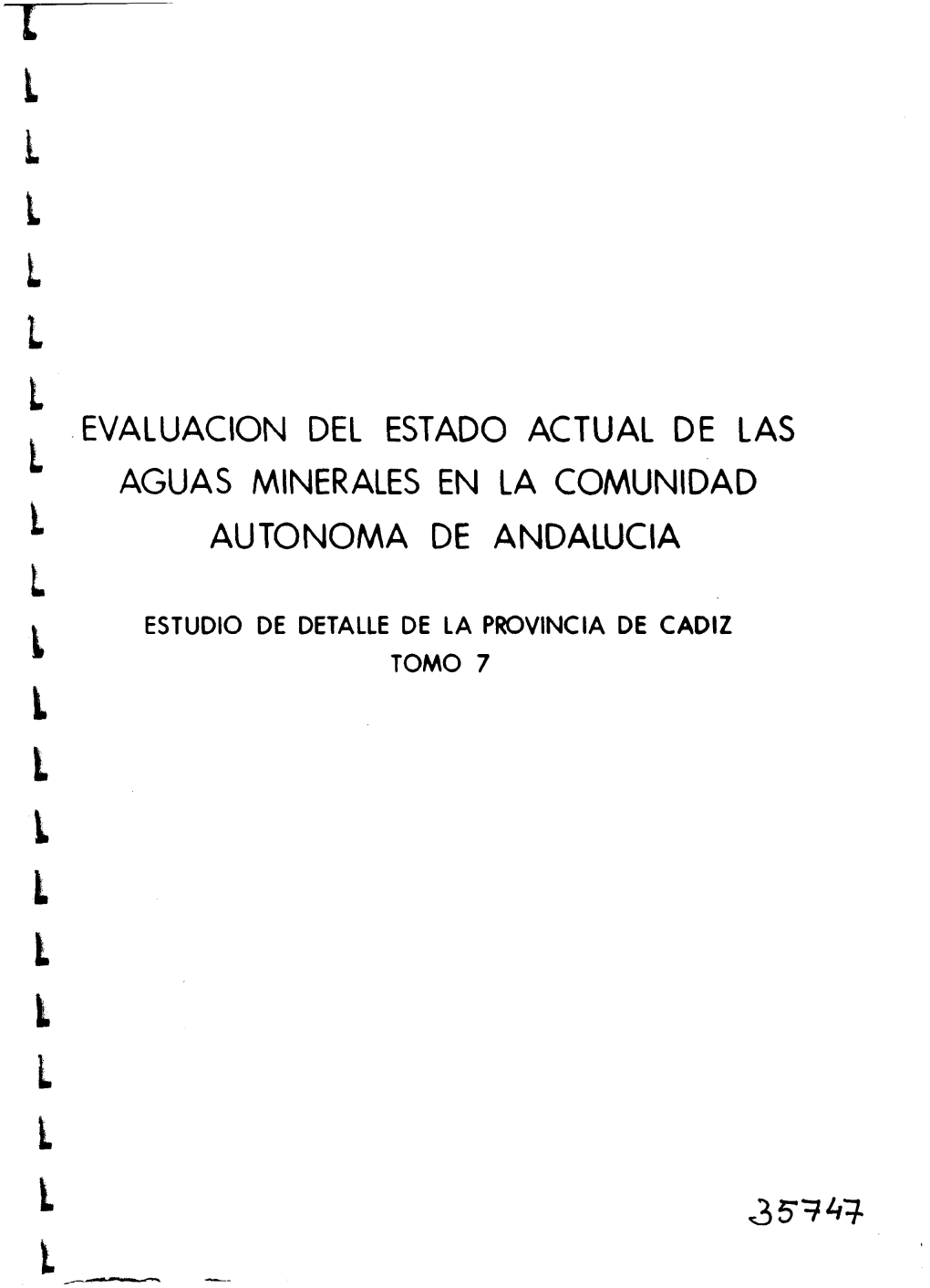 Evaluacion Del Estado Actual De Las Aguas Minerales En La Comunidad � Autonoma De Andalucia