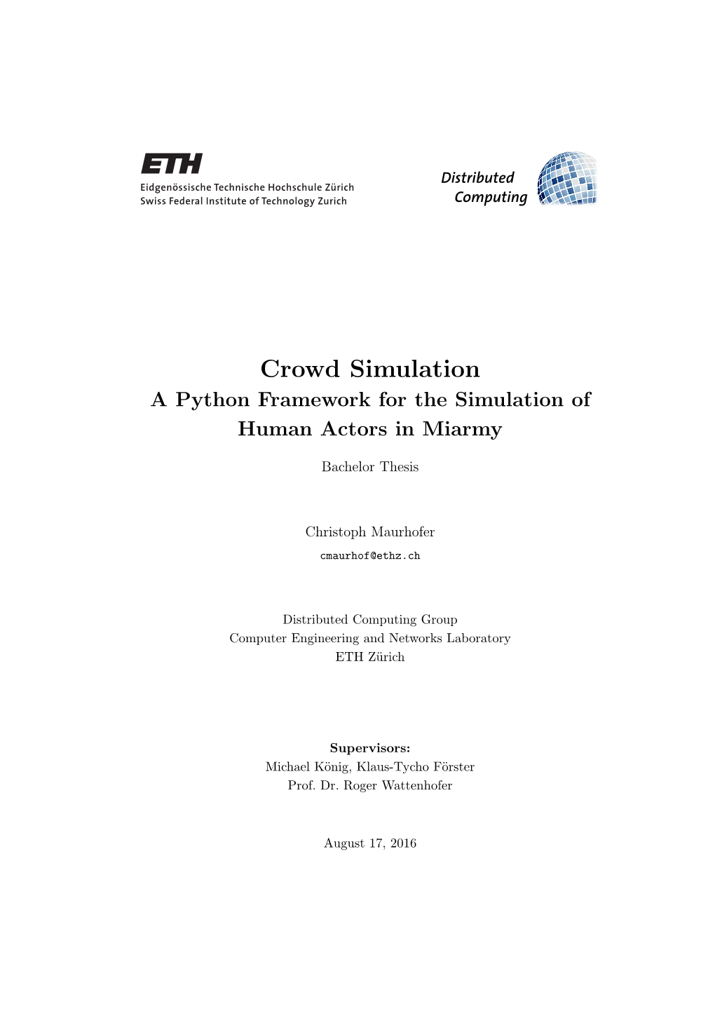 A Python Framework for the Simulation of Human Actors in Miarmy