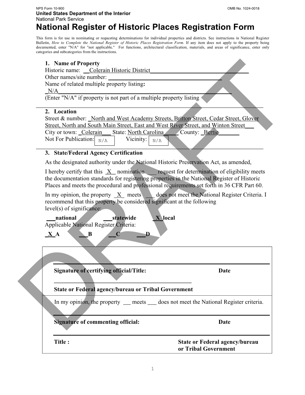 National Register of Historic Places Registration Form