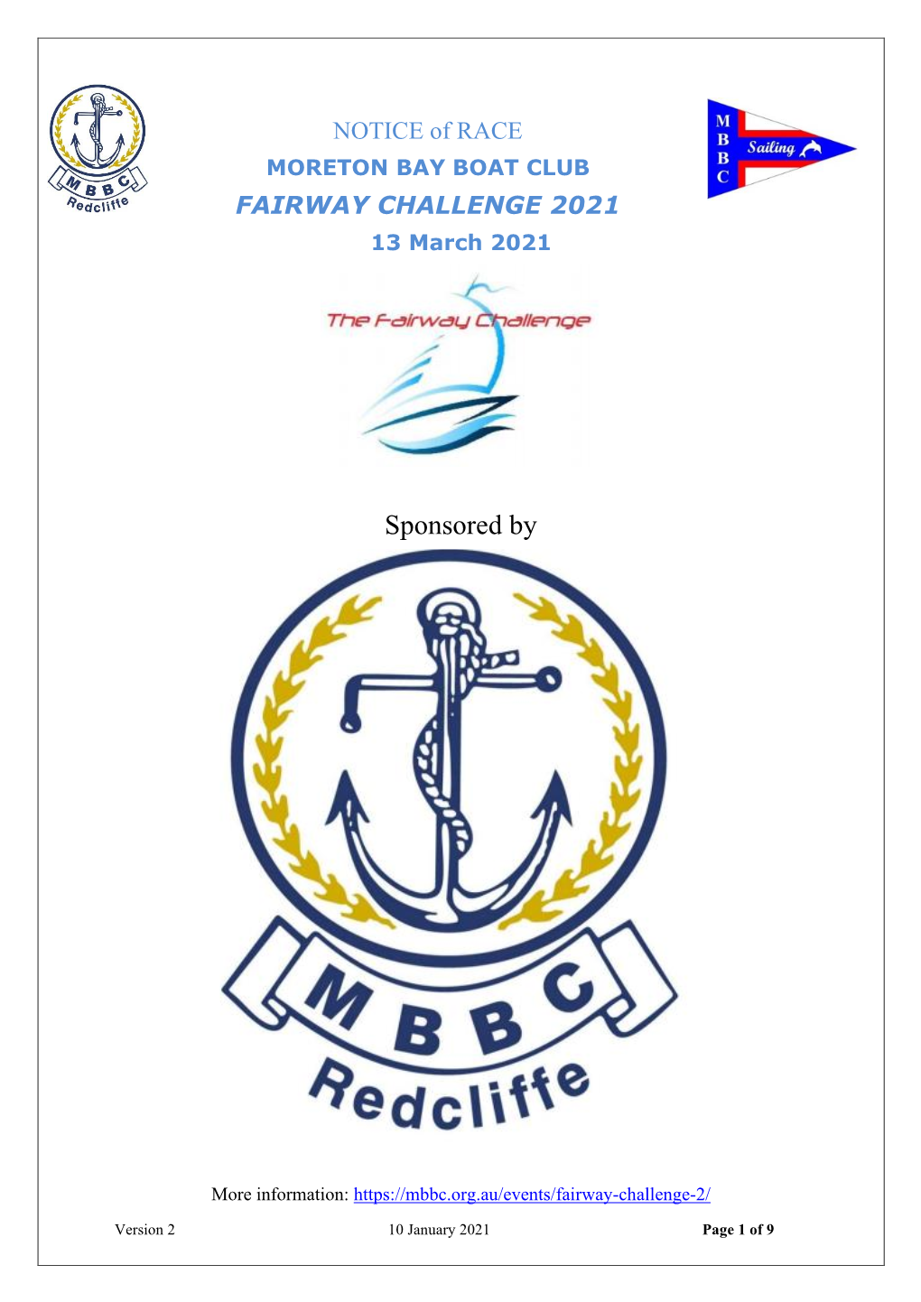 Fairway Challenge 2021 Notice of Race V2.1