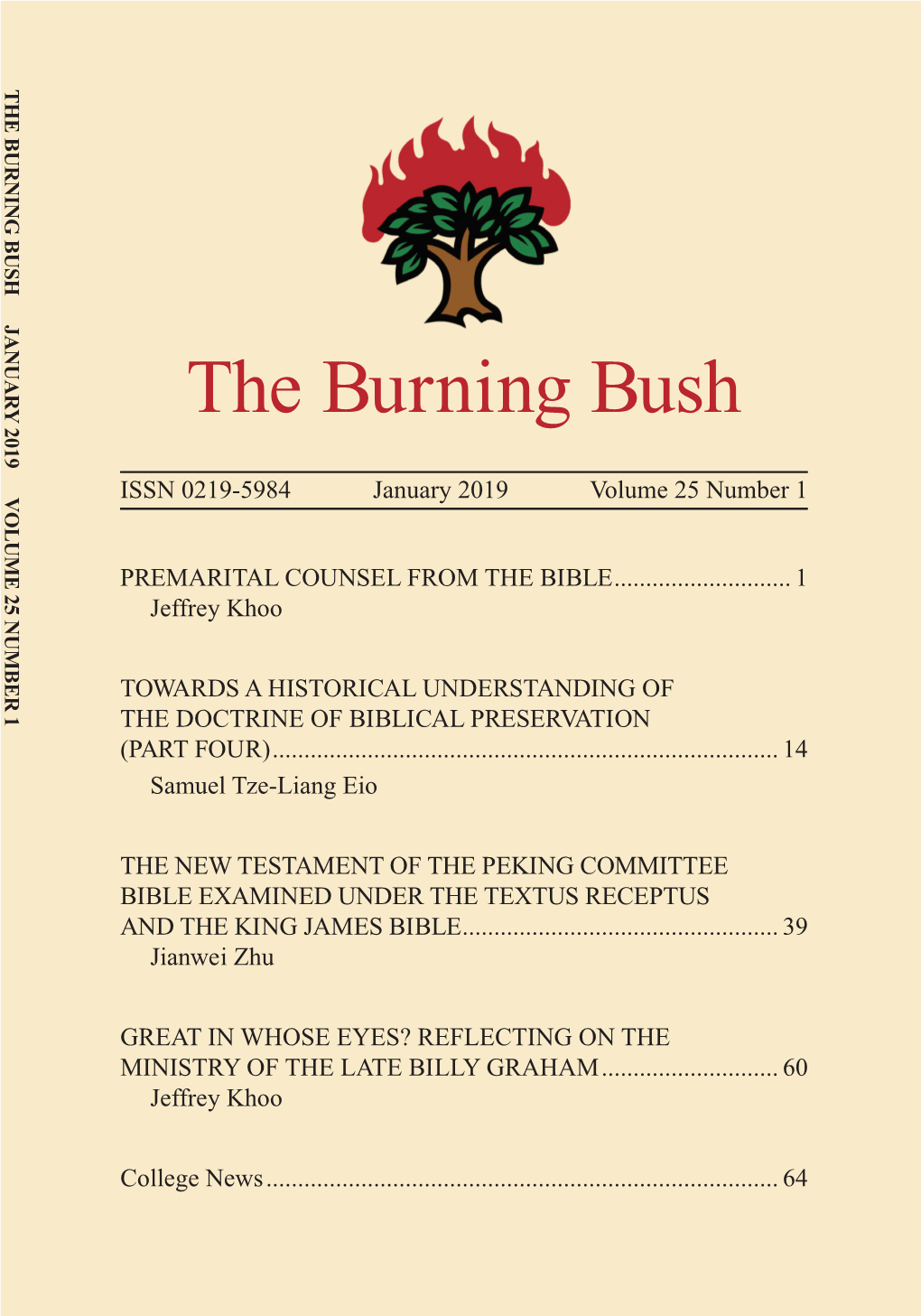 The Burning Bush January 2019 Volumenumber 1 25