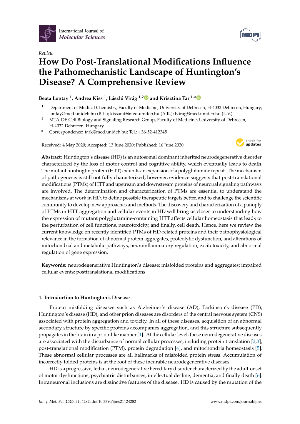 How Do Post-Translational Modifications Influence The