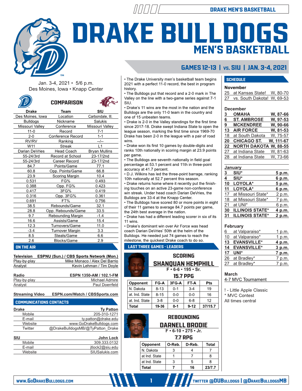 Drake Bulldogs Men's Basketball