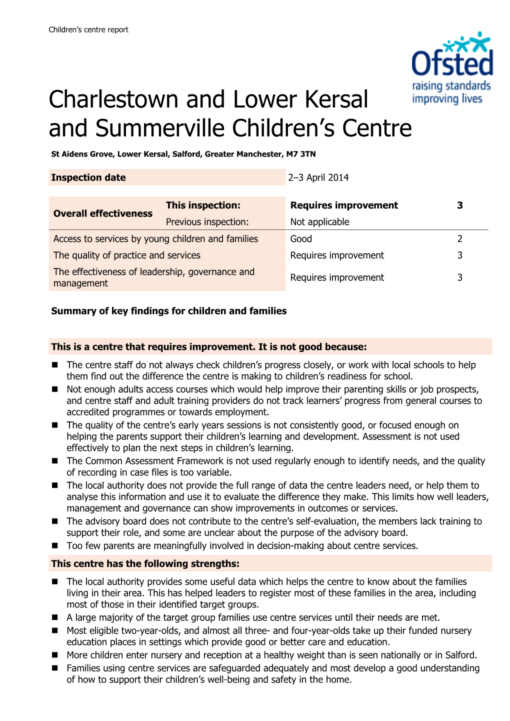 Charlestown and Lower Kersal and Summerville Children's Centre