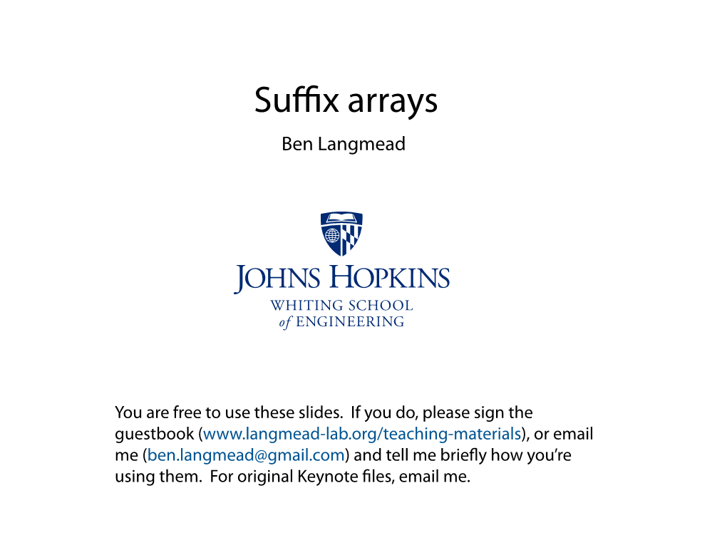 Suffix Arrays