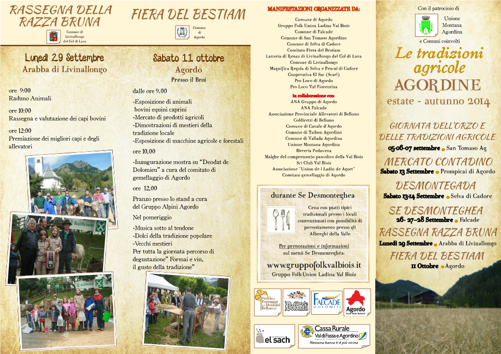 Manifestazioni Agricole Pieghevole 2014