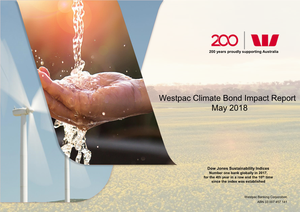 Westpac Climate Bond Impact Report May 2018