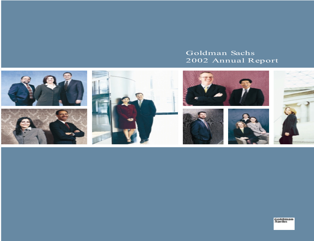 Goldman Sachs 2002 Annual Report GOLDMAN SACHS 2002 ANNUAL REPORT