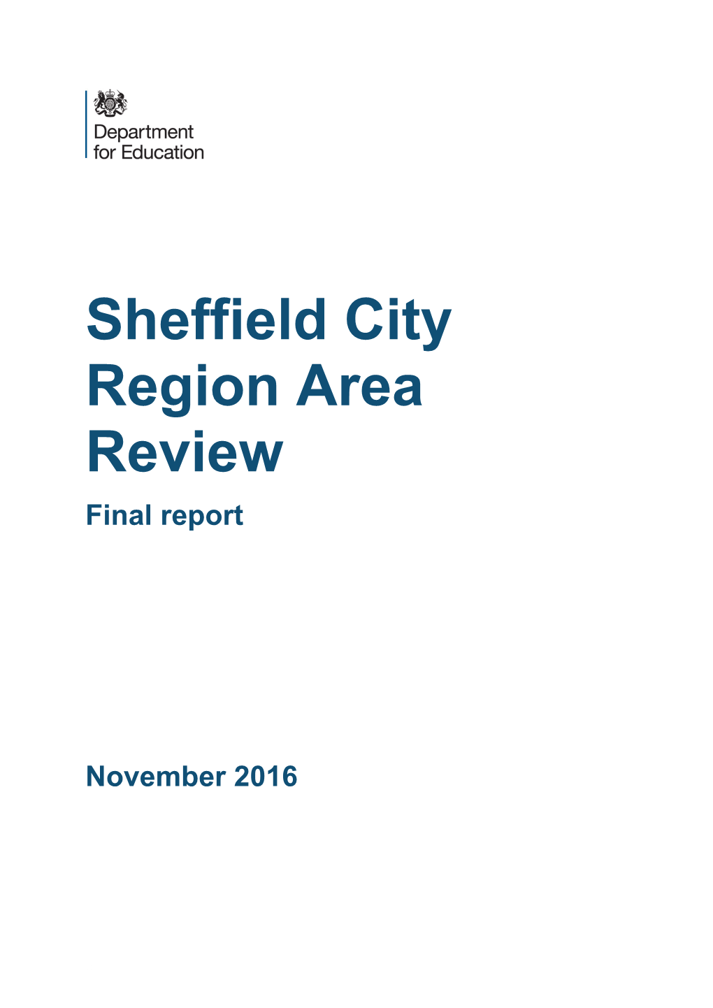 Sheffield City Region Area Review: Final Report