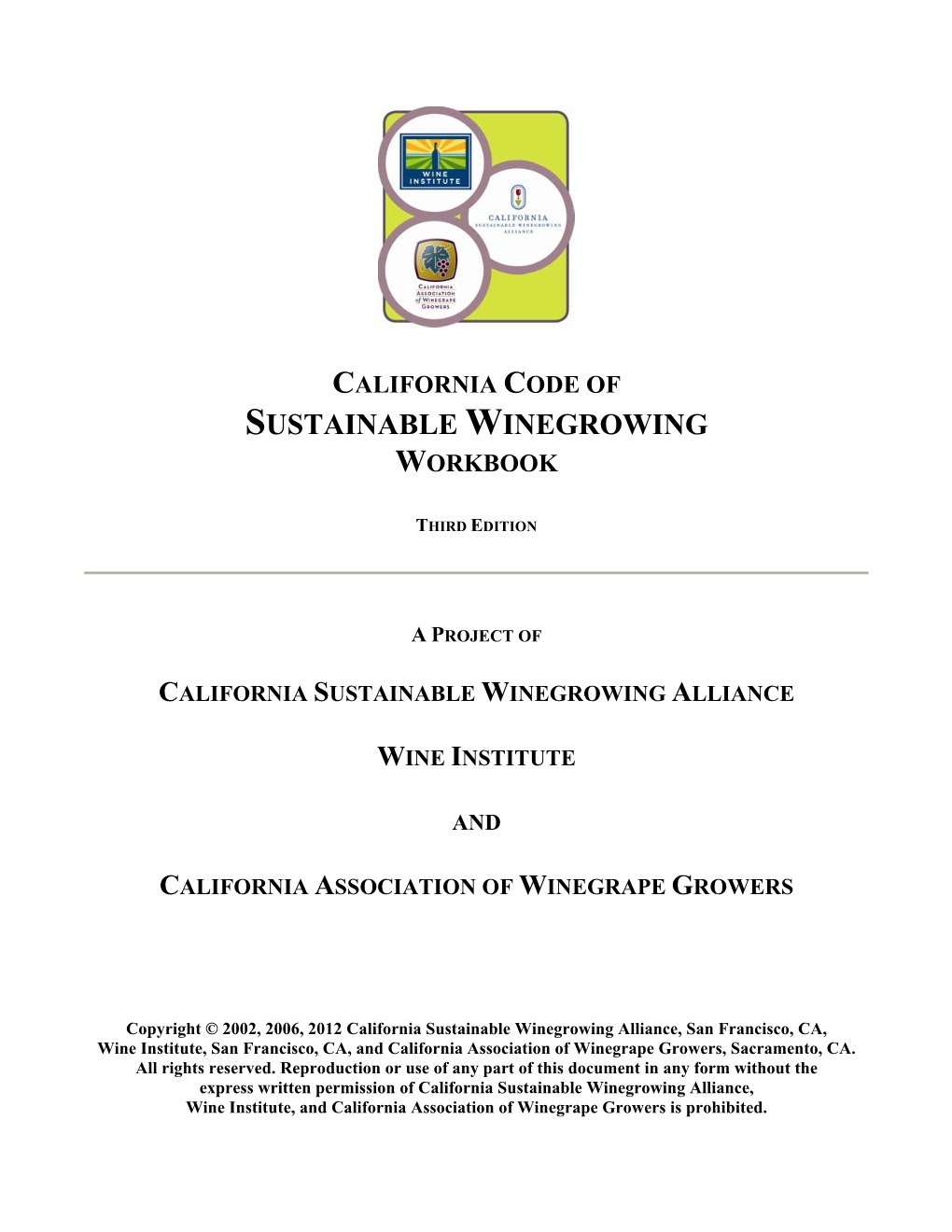 Sustainable Winegrowing Workbook