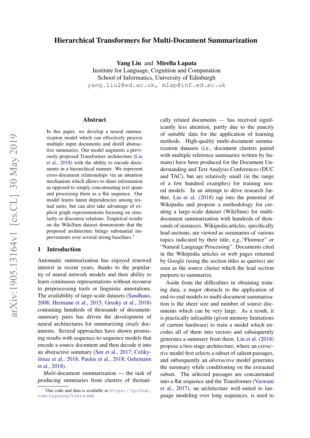 Arxiv:1905.13164V1 [Cs.CL] 30 May 2019