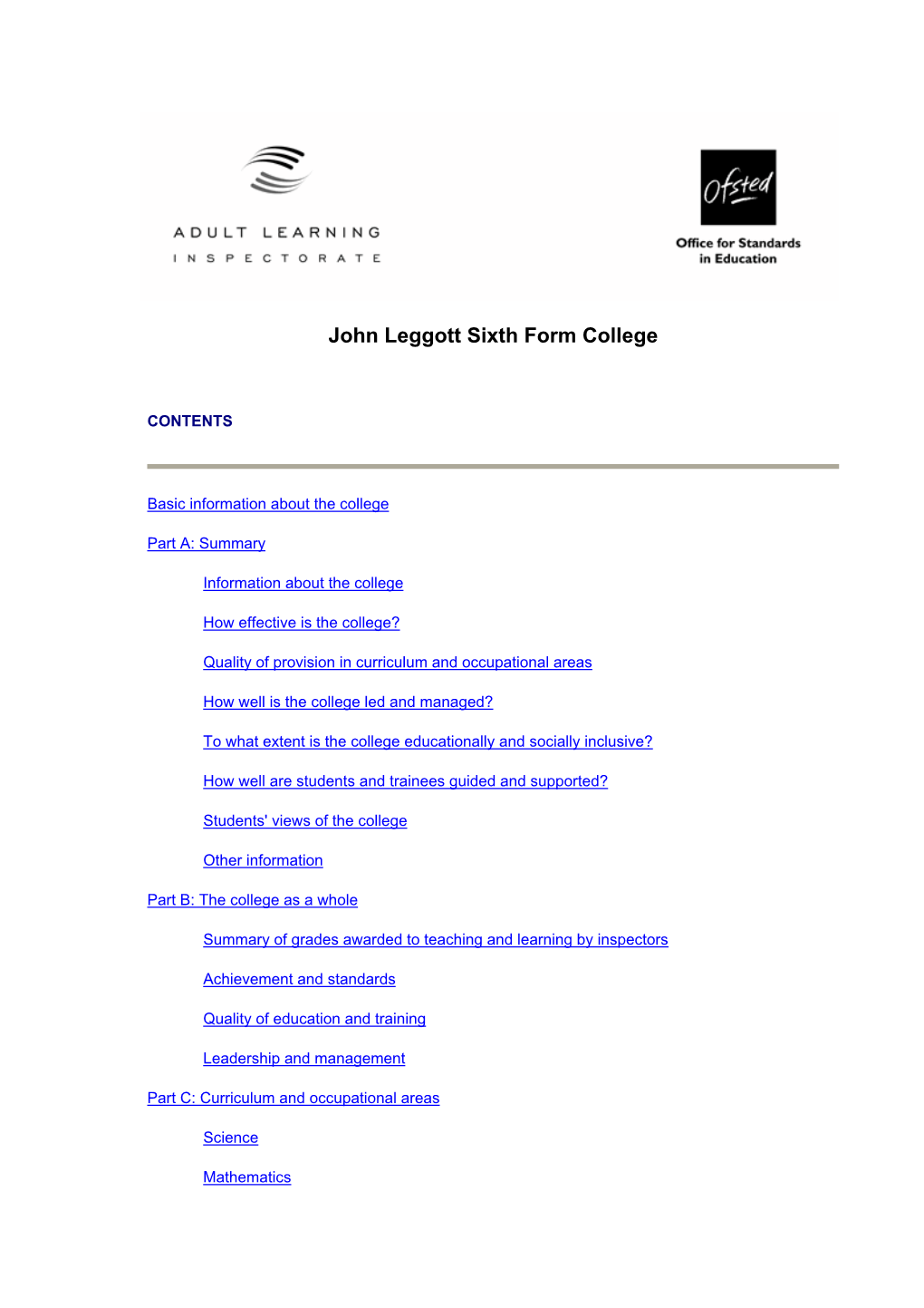 John Leggott Sixth Form College