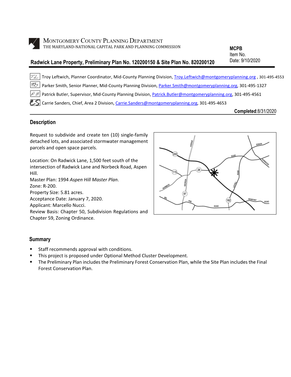 Radwick Lane, Preliminary Plan 120200150 and Site Plan 820200120