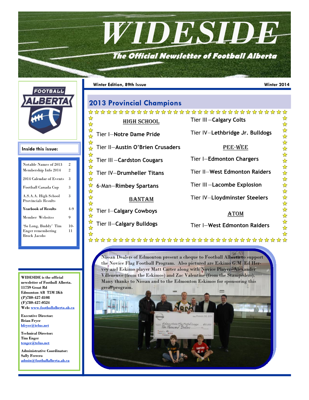 WIDESIDE the Official Newsletter of Football Alberta