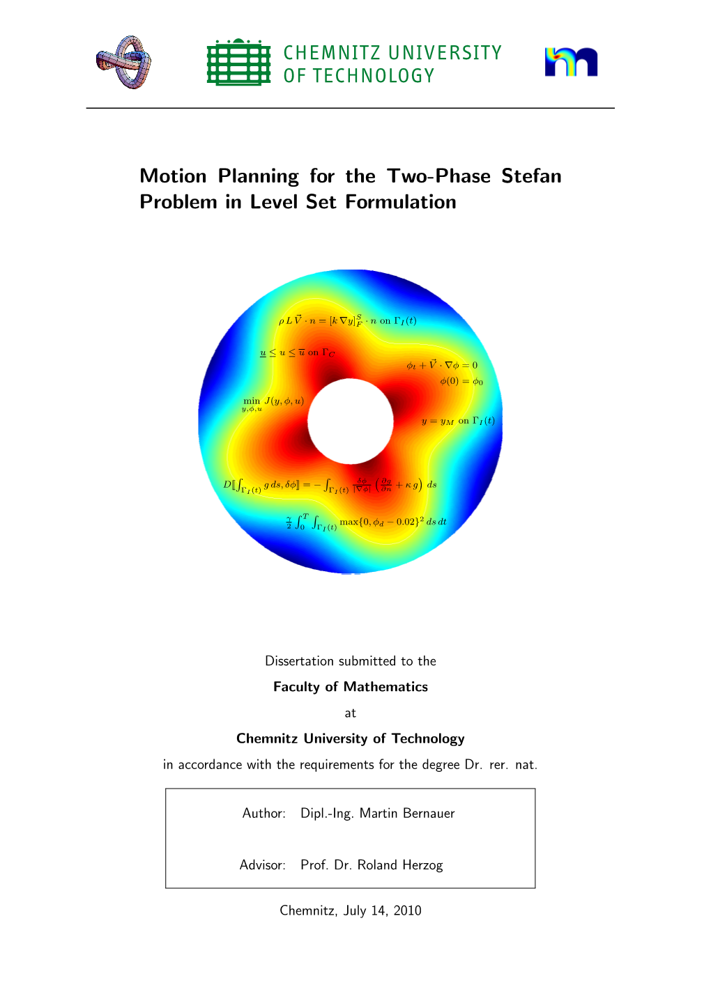 Motion Planning for the Two-Phase Stefan Problem in Level Set Formulation