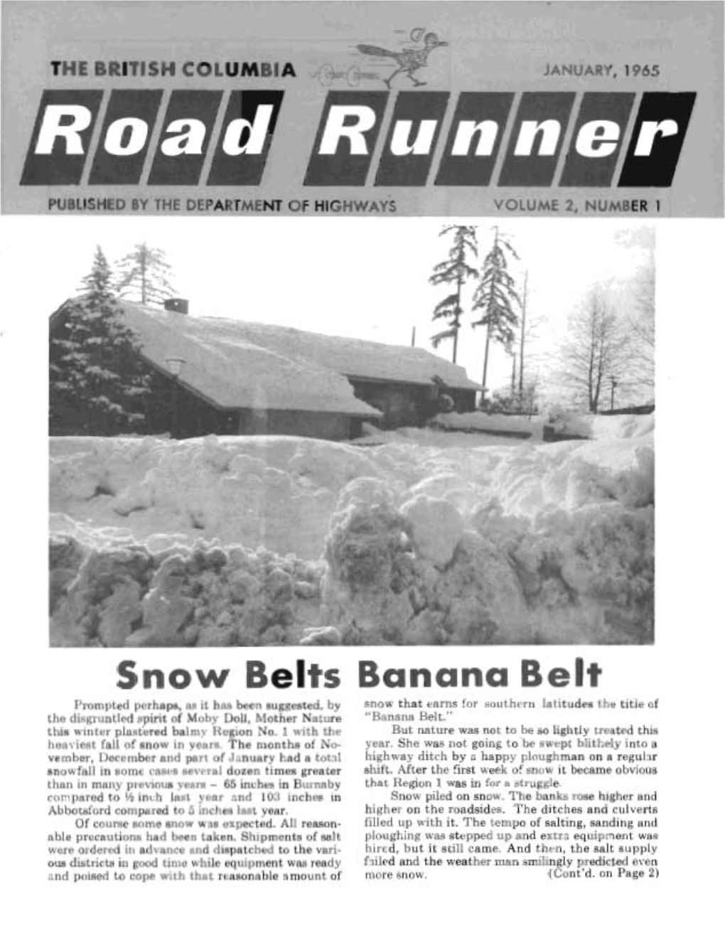 The British Columbia Road Runner, January 1965, Volume 2, Number 1