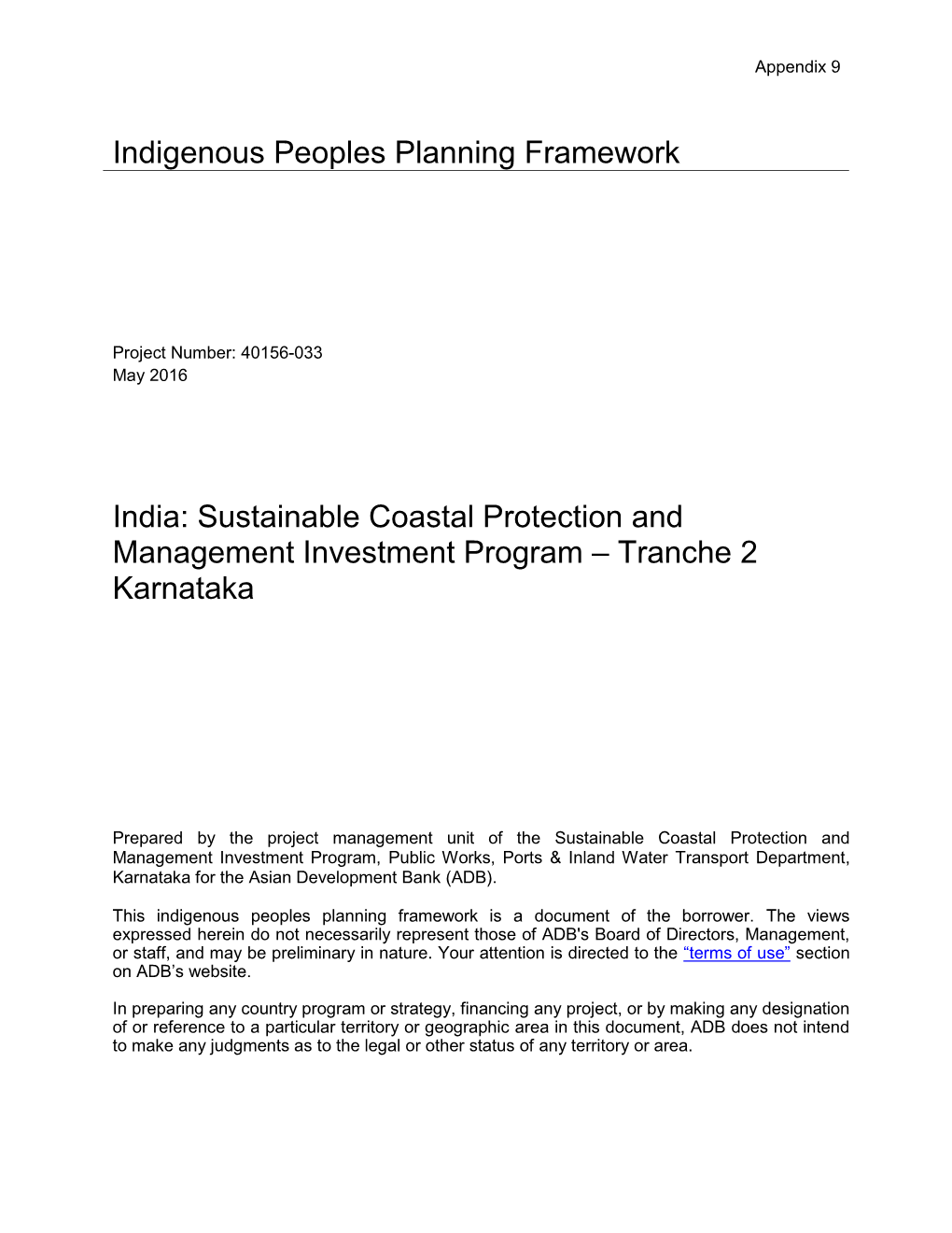 Indigenous Peoples Planning Framework India: Sustainable