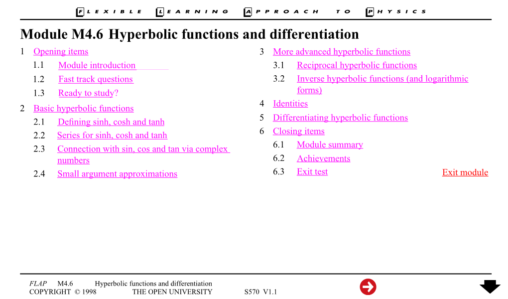 Hyperbolic Functions and Differentiation