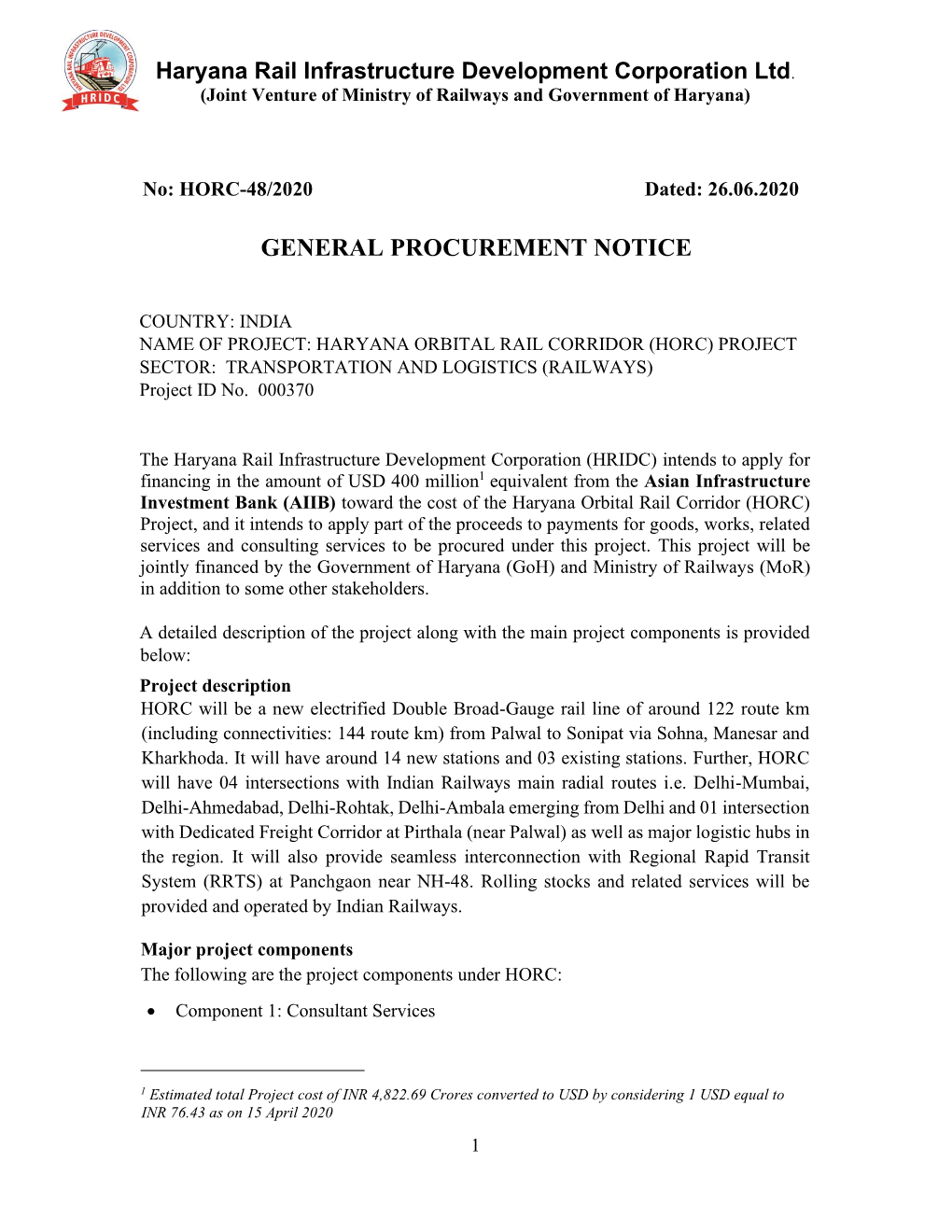 General Procurement Notice