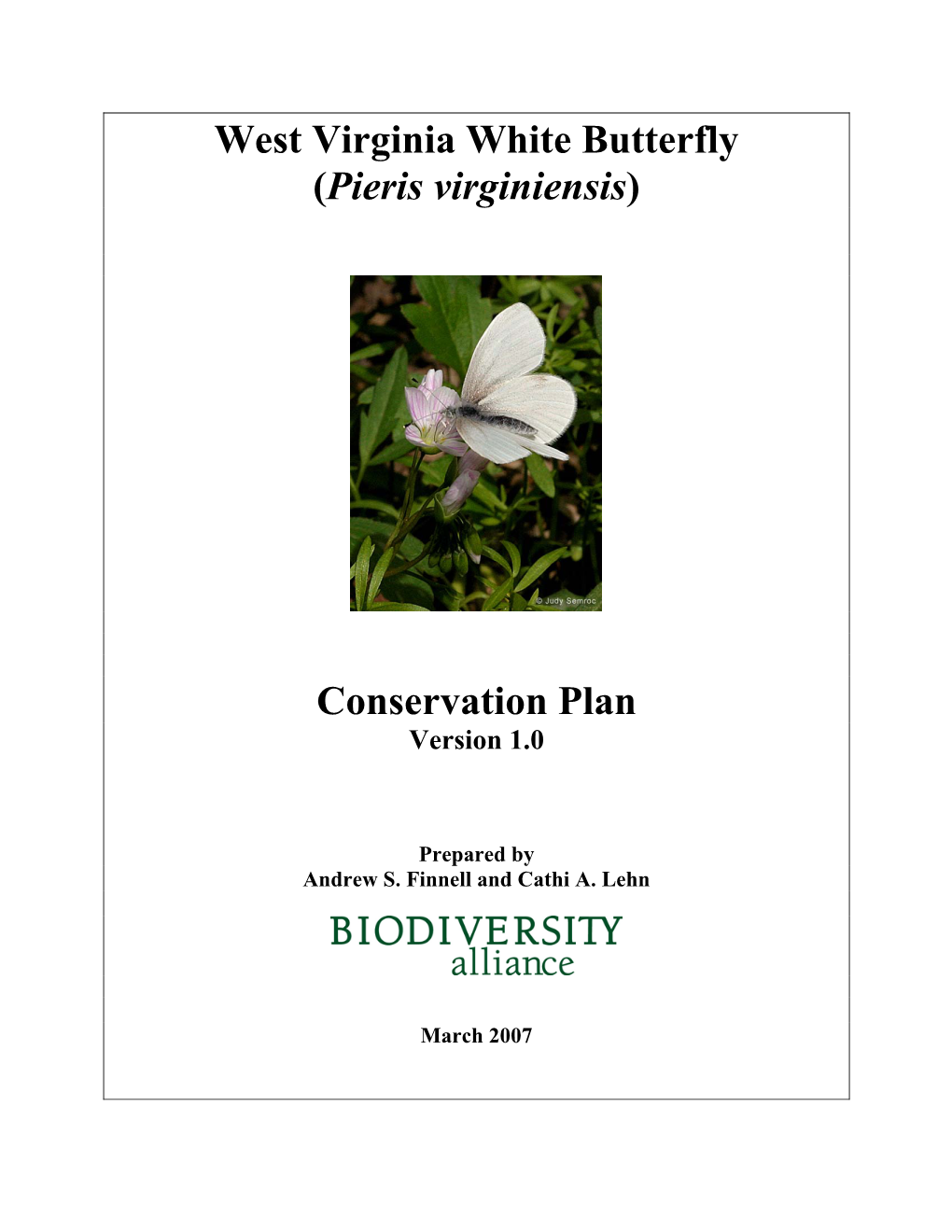 Conservation Plan Version 1.0