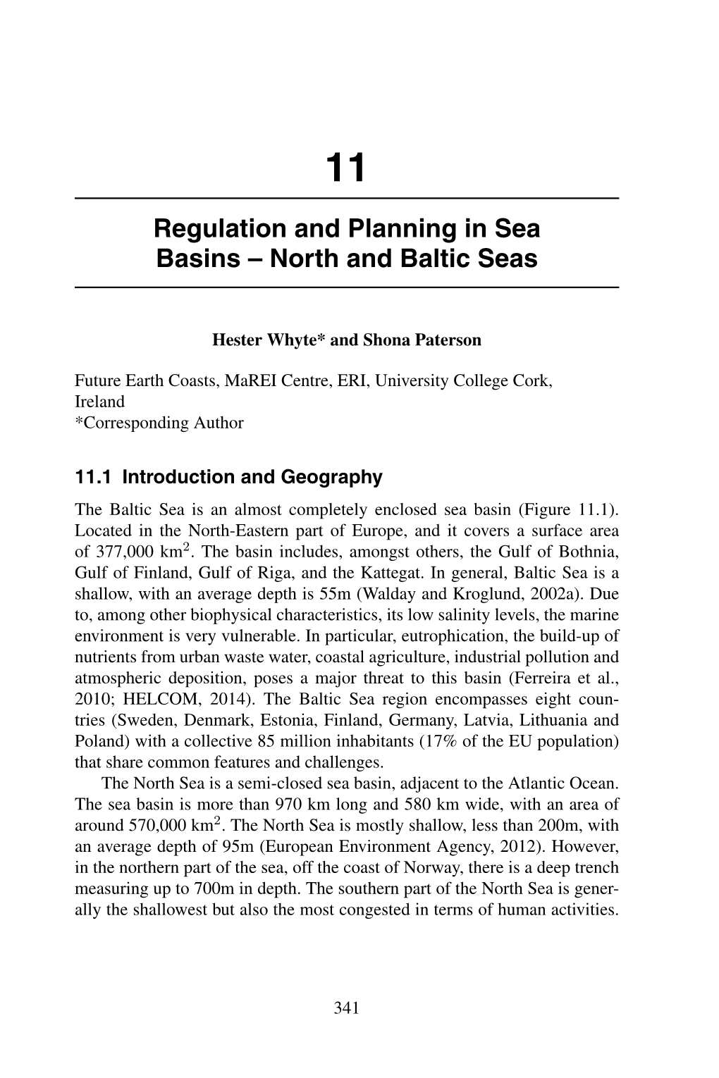 Regulation and Planning in Sea Basins – North and Baltic Seas