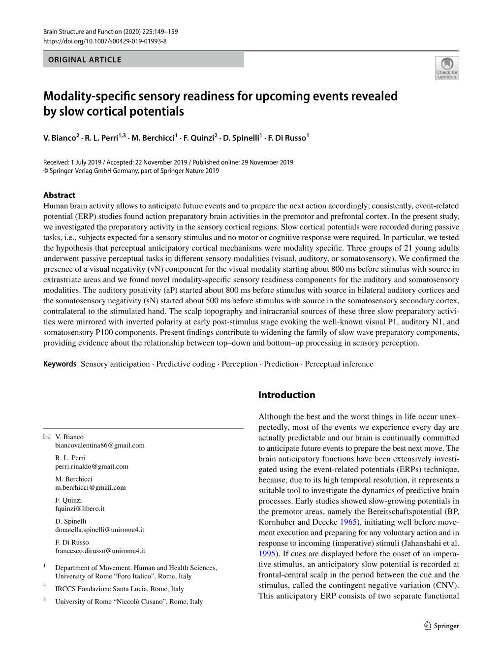Modality-Specific Sensory Readiness for Upcoming Events Revealed by Slow Cortical Potentials