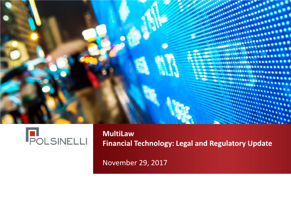 Multilaw Financial Technology: Legal and Regulatory Update November