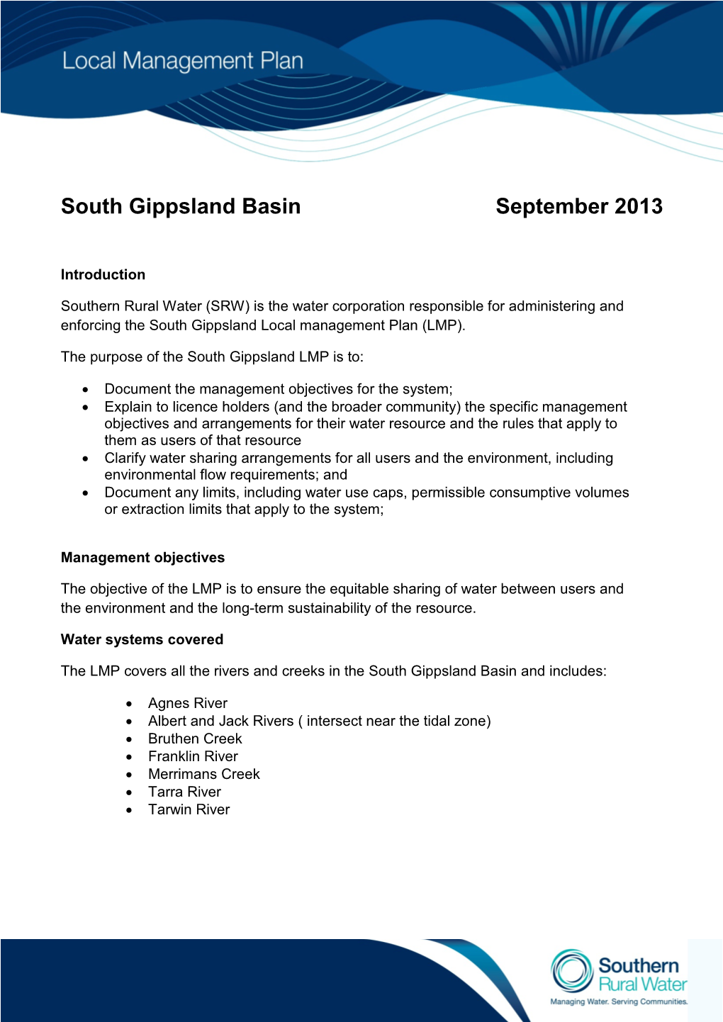 South Gippsland Basin September 2013