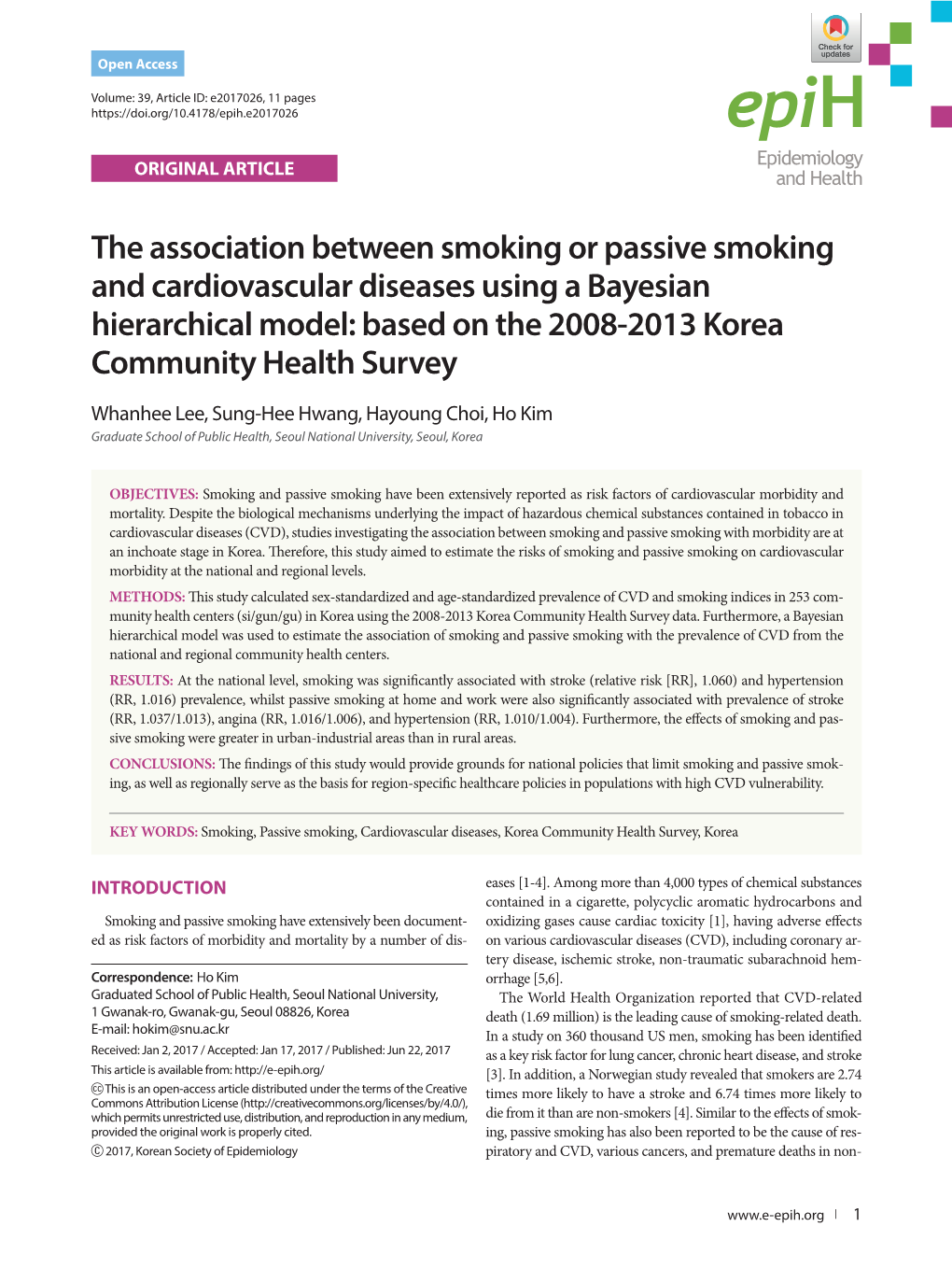 The Association Between Smoking Or Passive