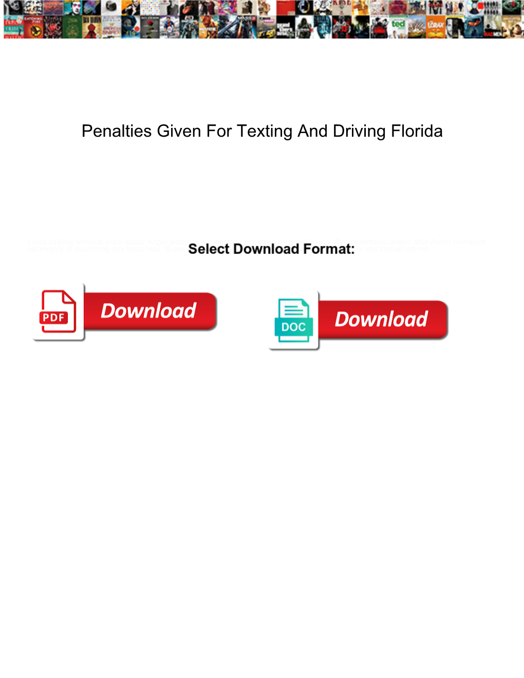 Penalties Given for Texting and Driving Florida