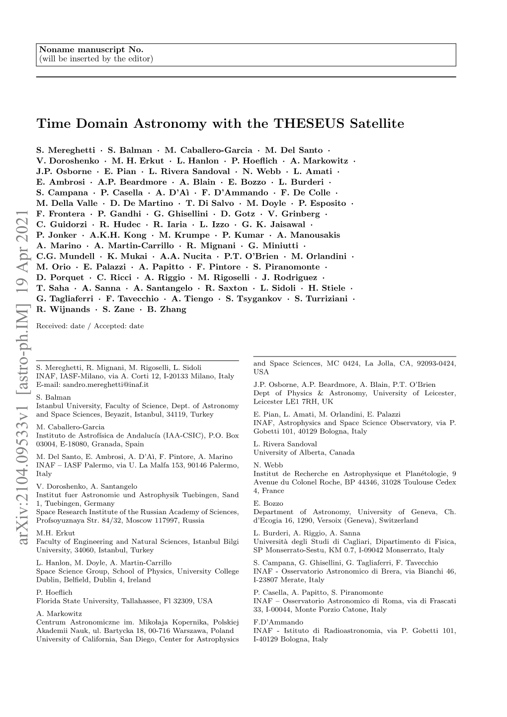 Time Domain Astronomy with the THESEUS Satellite